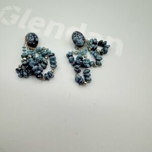 Vintage blue bead earrings